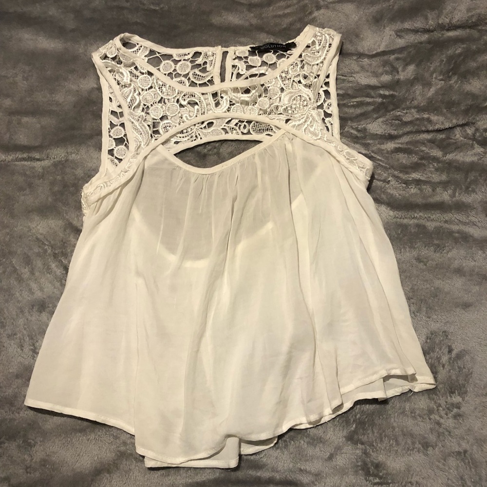 White lace tank top